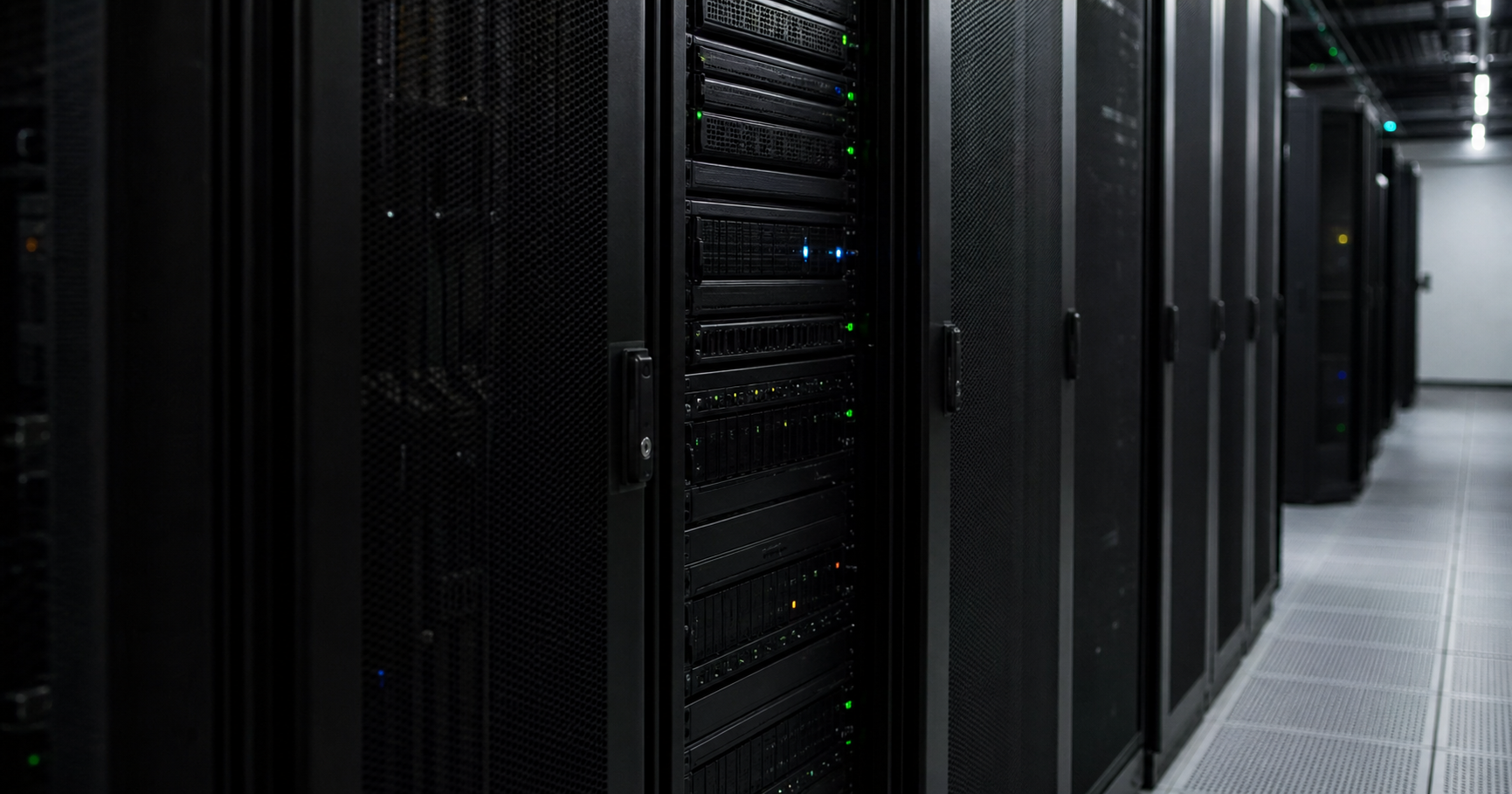 A single glowing indicator for AS211847 in an otherwise dark data center, symbolizing a dormant autonomous system.