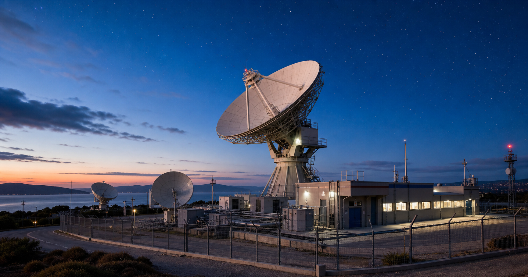 AI-generated editorial image for HELLASSATGR-ASN HELLAS SAT SINGLE MEMBER SOCIETE ANONYME SATELLITE SYSTEMS AND COMMUNICATIONS SERVICES showing the public operating context described by verified sources: The entity is listed as a satellite communications organisation controlling AS211761, which enables it to originate.