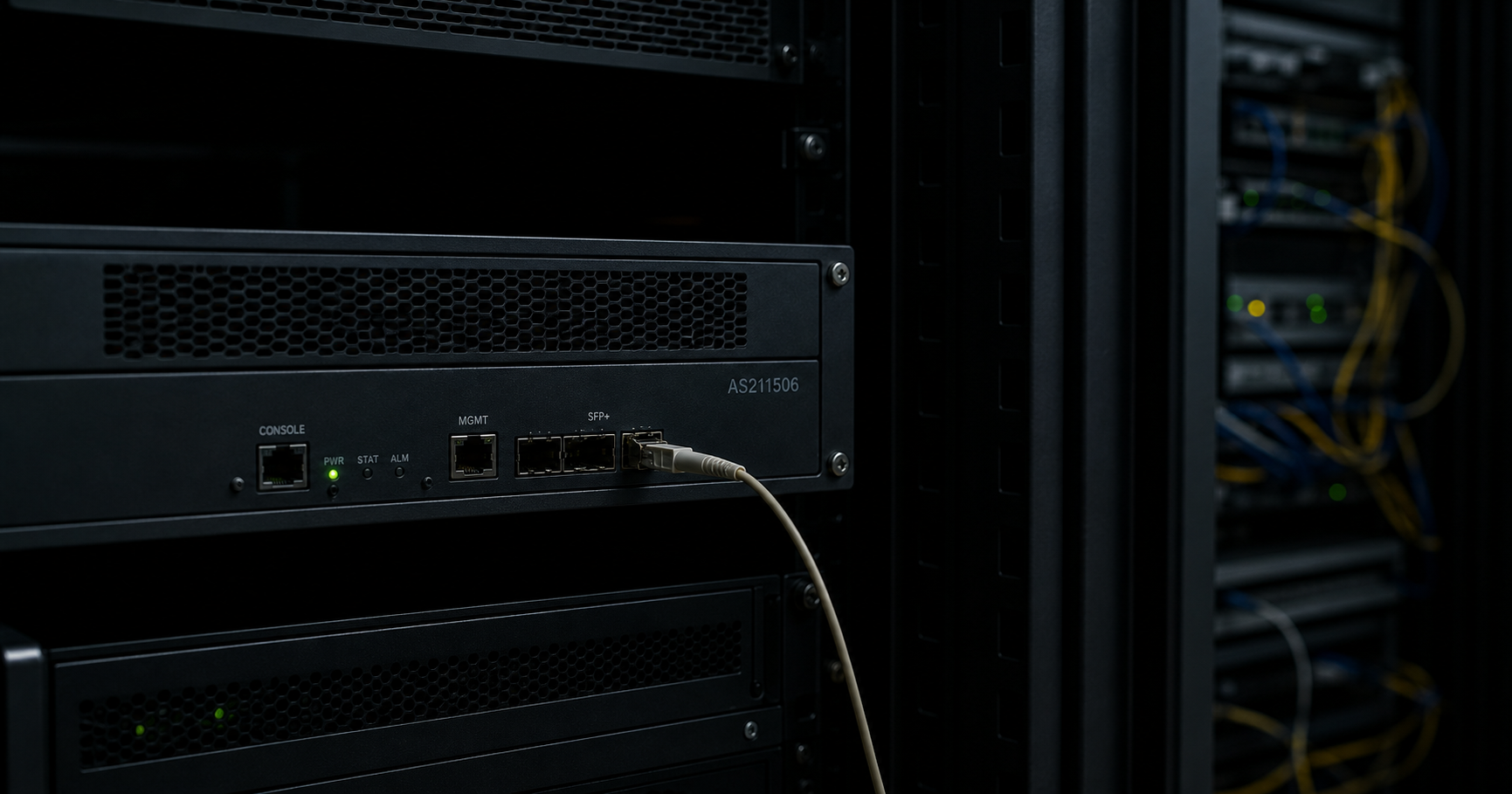 AS211506 node in idle mode, with no packets traveling through, representing its lack of routing activity.