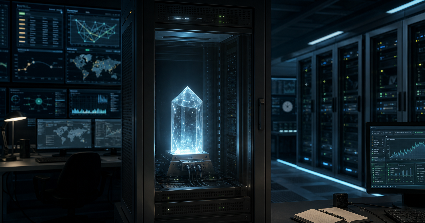A digital illustration of a dormant network node labeled AS211371 as a glowing inert crystal in a dark space, with a magnifying glass revealing registry text, symbolizing latent potential.
