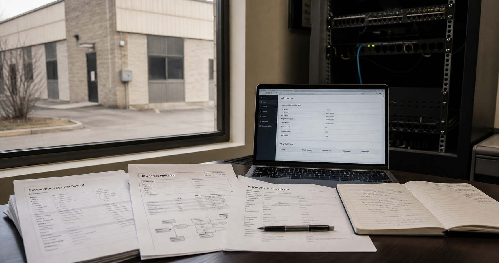 A server rack with an unlit network port and disconnected cables in a quiet data center, symbolizing a dormant autonomous system waiting to be activated.