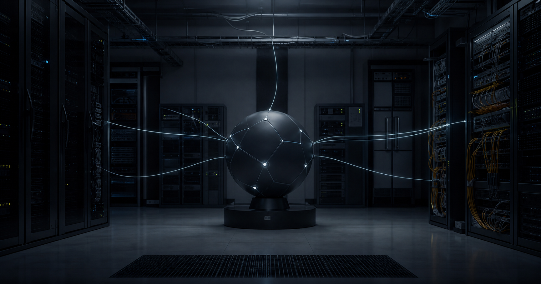 An abstract network node with faint connections, symbolizing a dormant or minimal infrastructure entity.