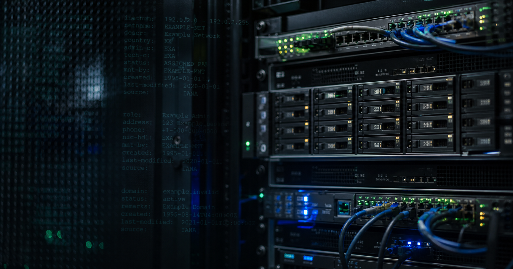 Artistic representation of network registry data and server infrastructure, symbolizing the digital record-keeping context of IT Infrastructure.