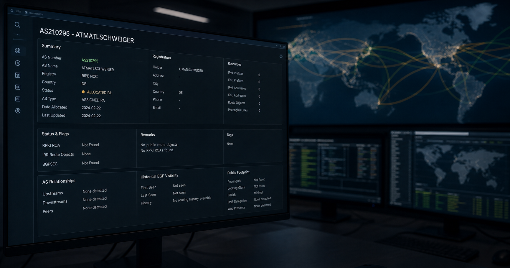 AI-generated editorial image for ATMATLSCHWEIGER showing the public operating context described by verified sources: ATMATLSCHWEIGER operates or appears in public internet infrastructure, registry, routing, or contact evidence.