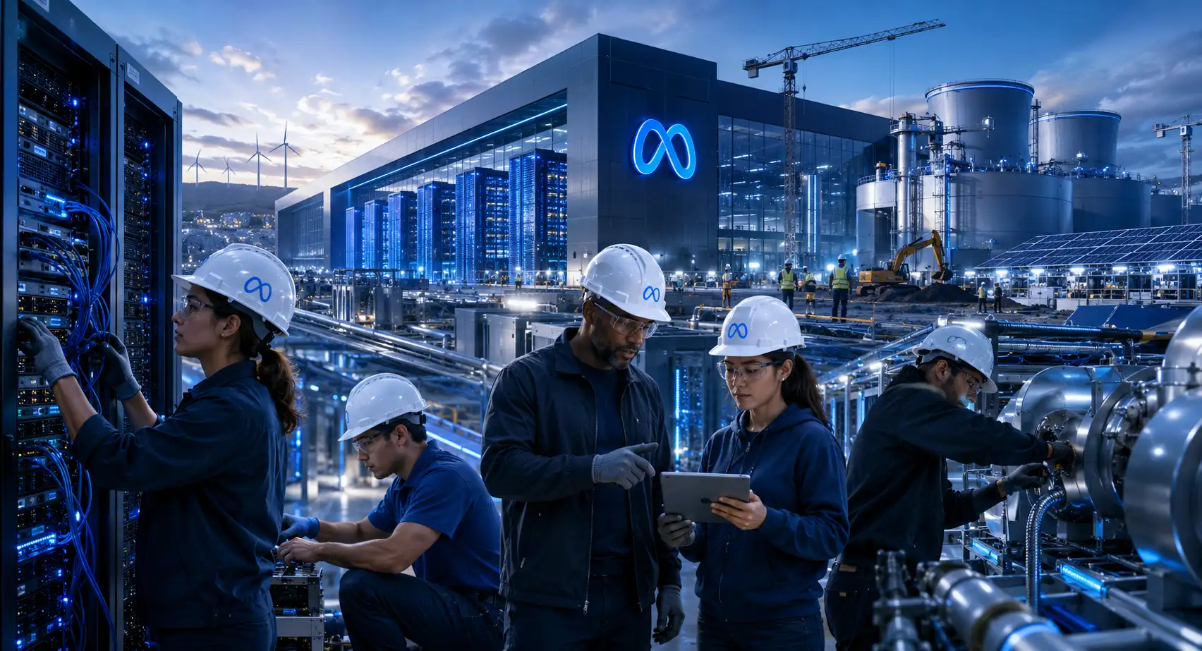 Meta forma trabajadores para centros de datos de IA