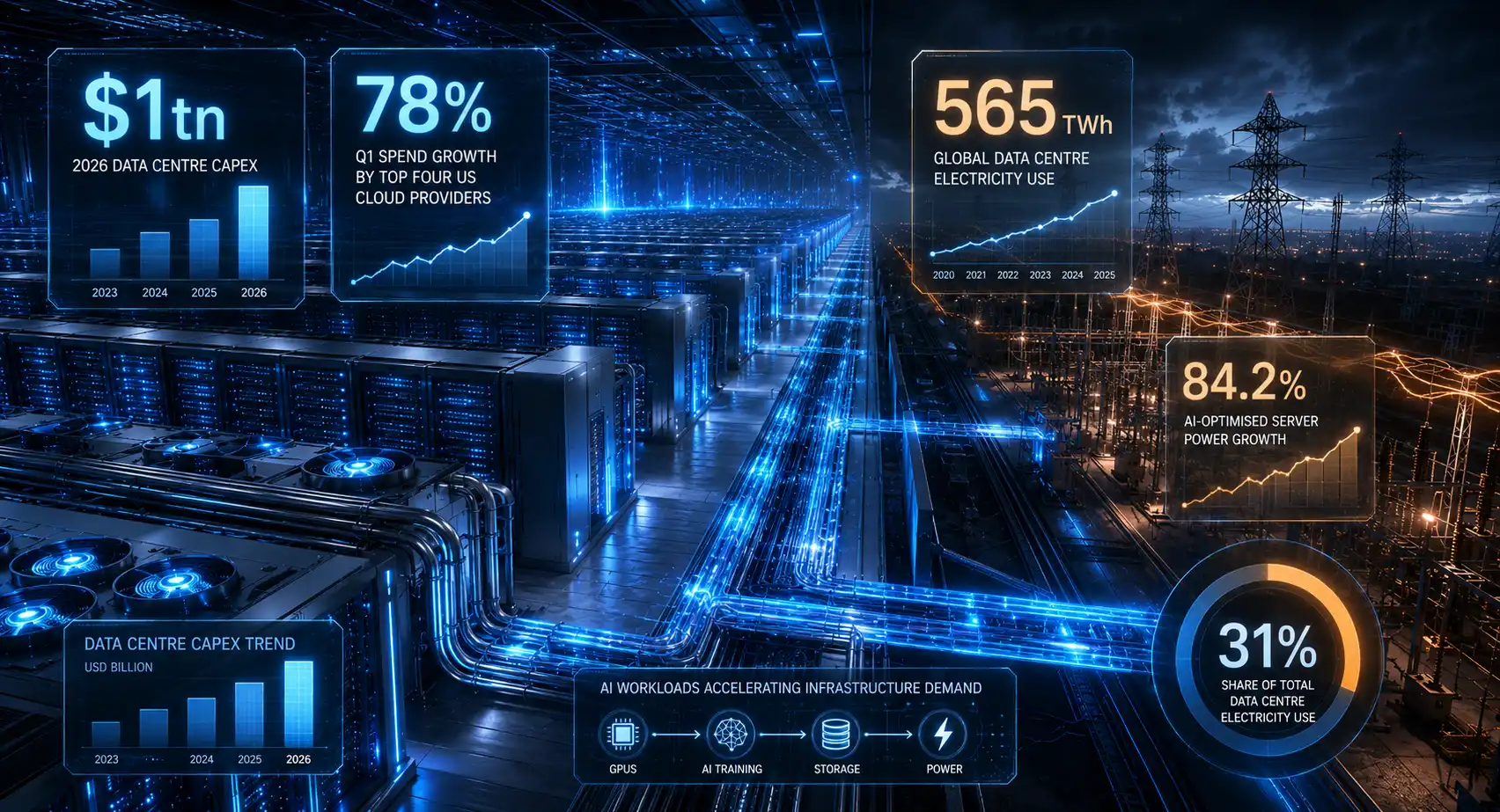 AI data centre capex tops $1tn despite weak returns