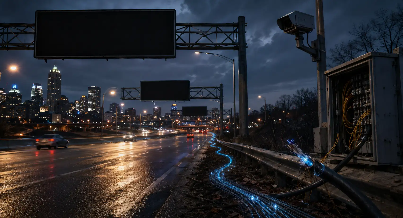 PennDOT fibre theft disables Parkway East message boards