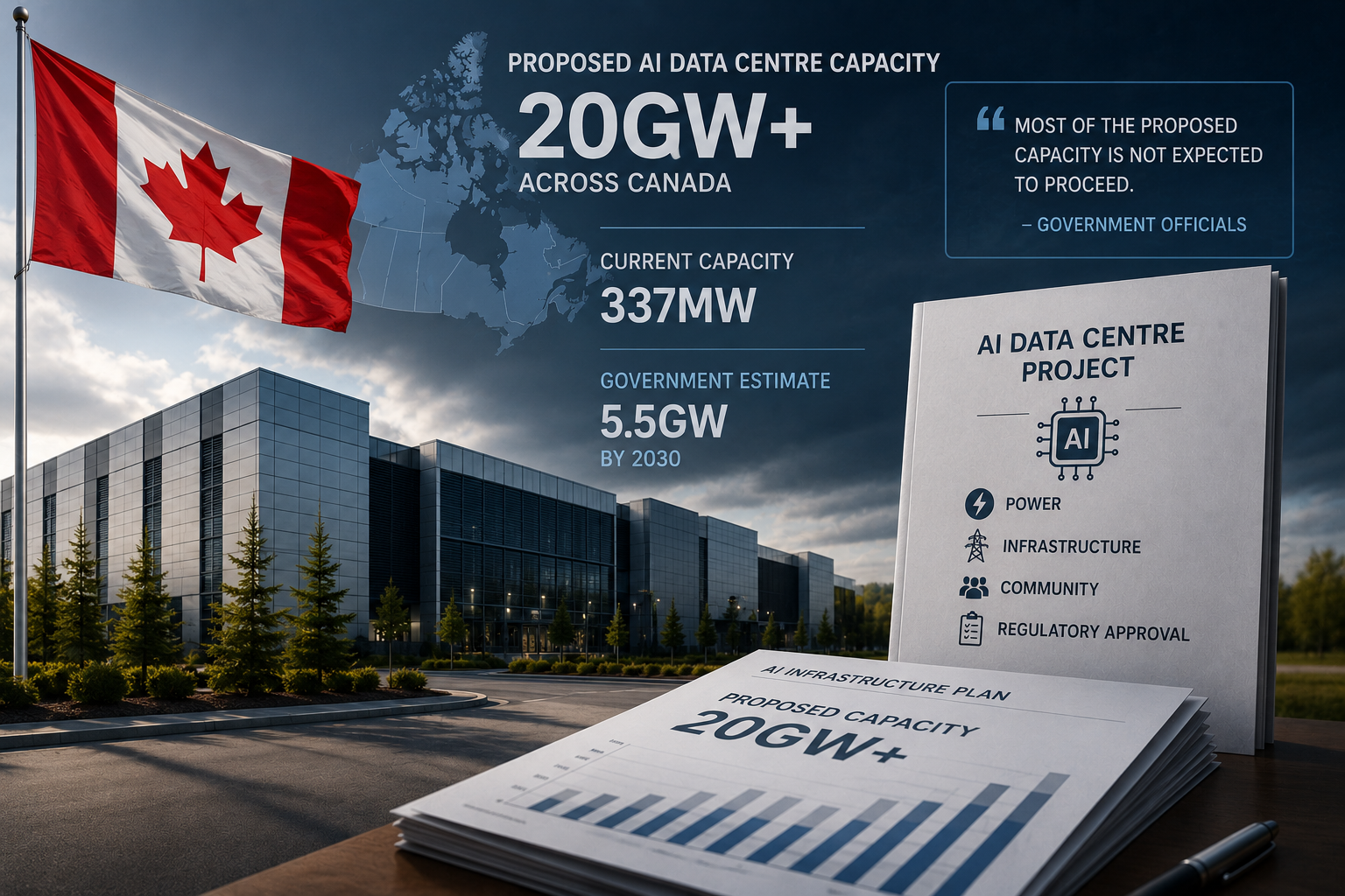 カナダ、20GW の AI データセンター想定を明確化