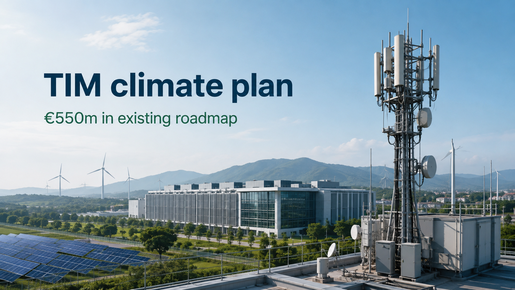 TIM define plano climático de €550 milhões para redes e data centers