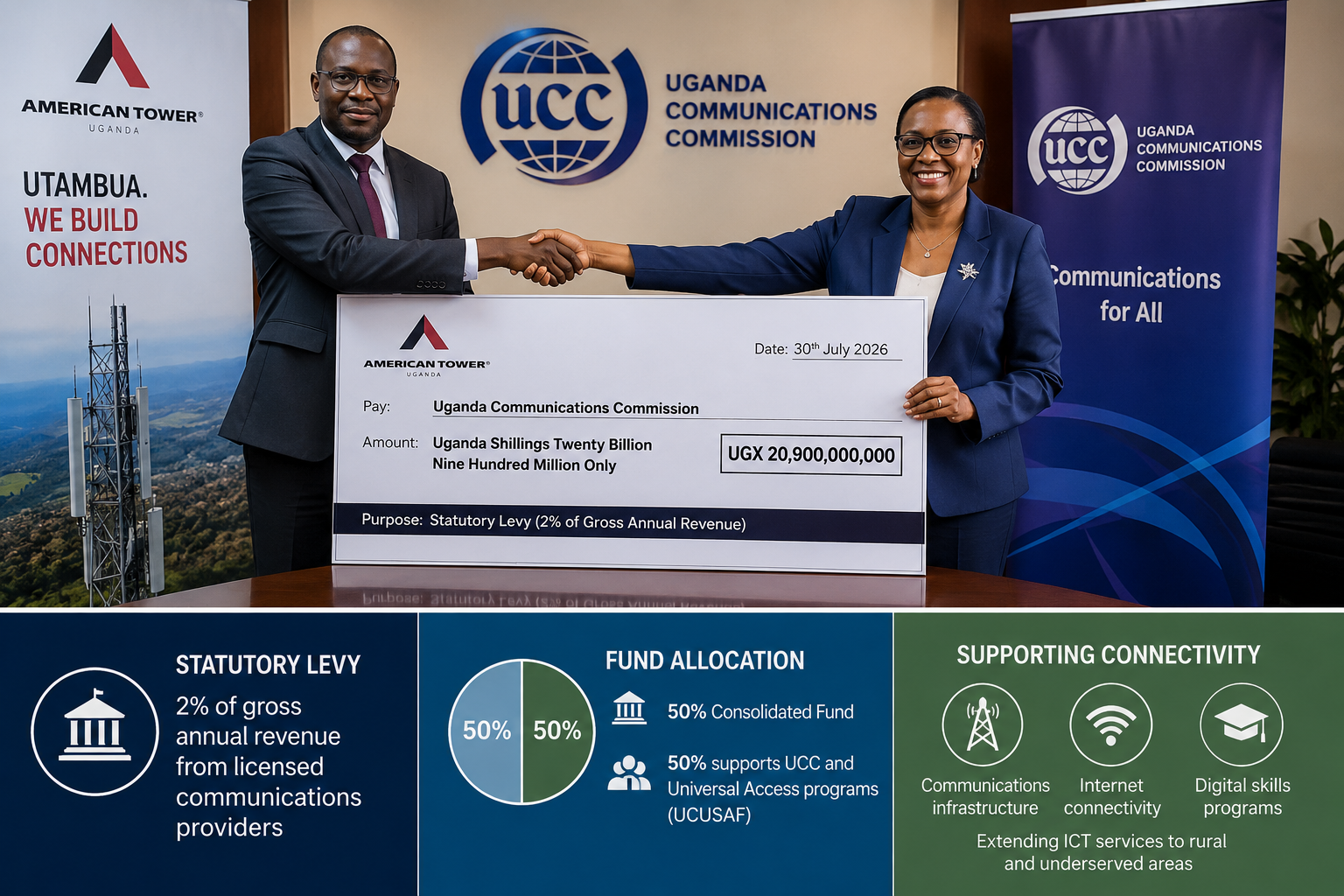 ATC Uganda تسدد 20.9 مليار شلن أوغندي بموجب رسم 2%
