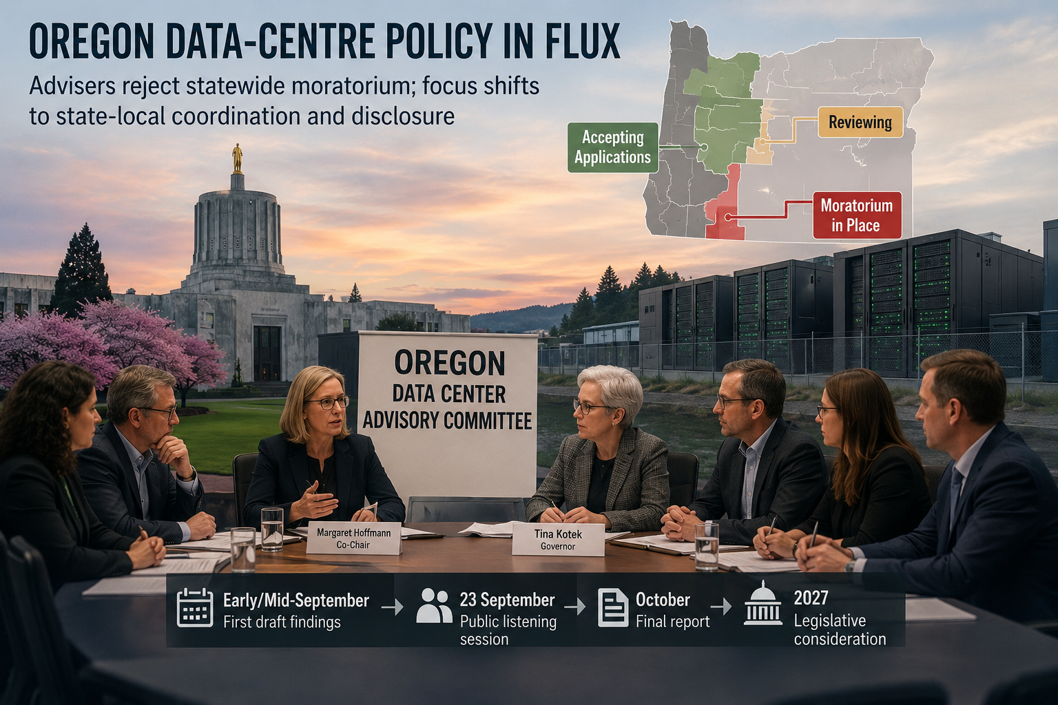 Les conseillers de l'Oregon ne recommanderont pas de moratoire sur les centres de données à l'échelle de l'État