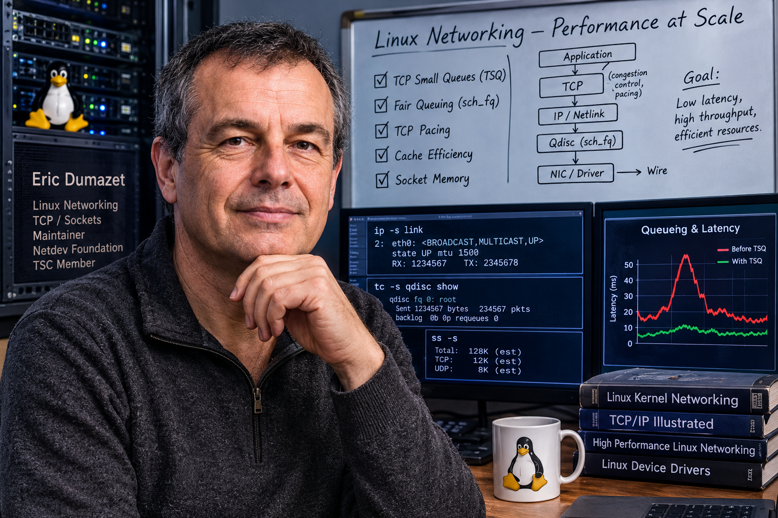 Eric Dumazet: «الطوابير الصغيرة» في اقتصاد خوادم Linux