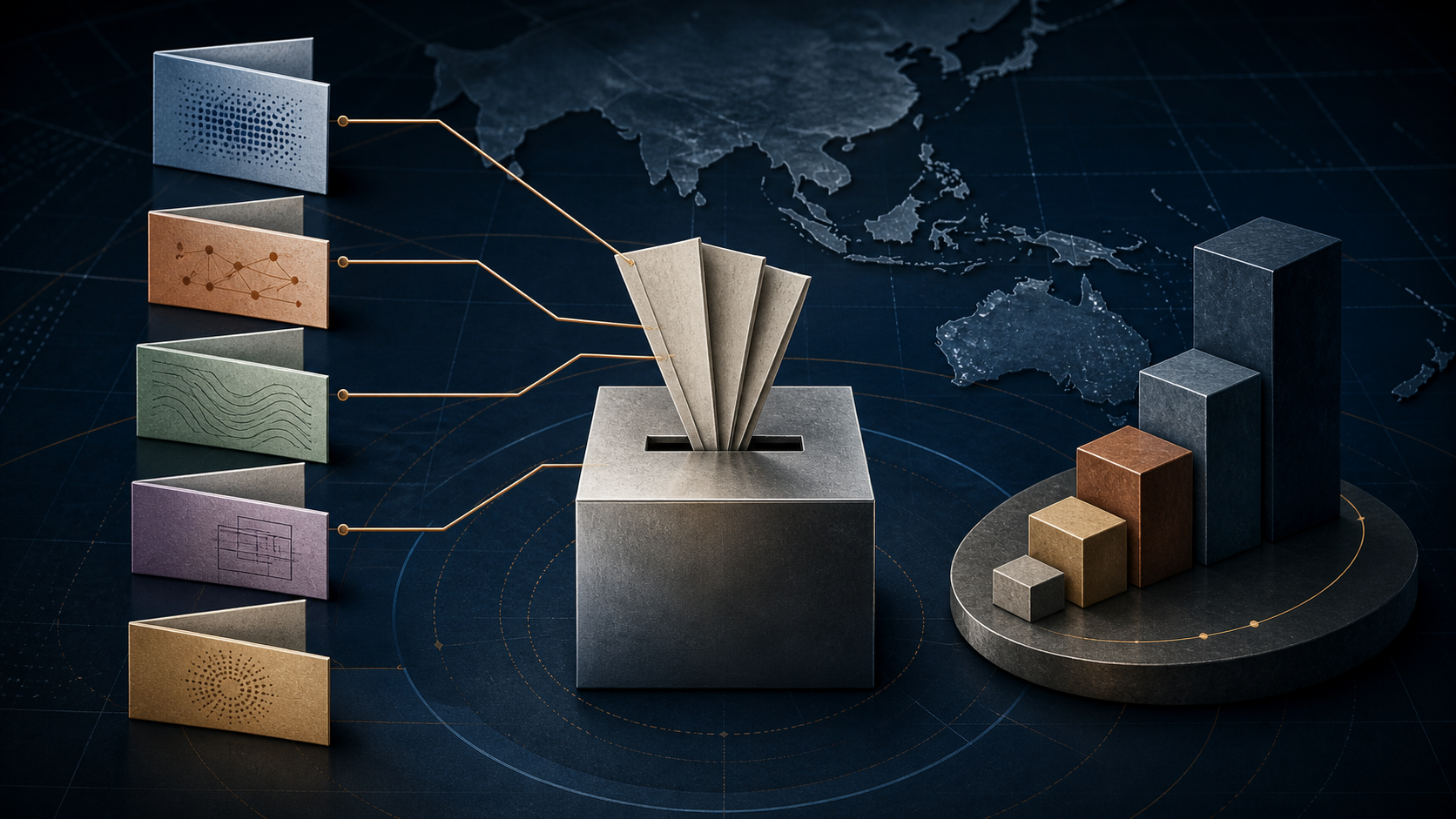 A votação estatutária da APNIC em 2026 reuniu cinco escolhas constitucionais em uma resolução ponderada