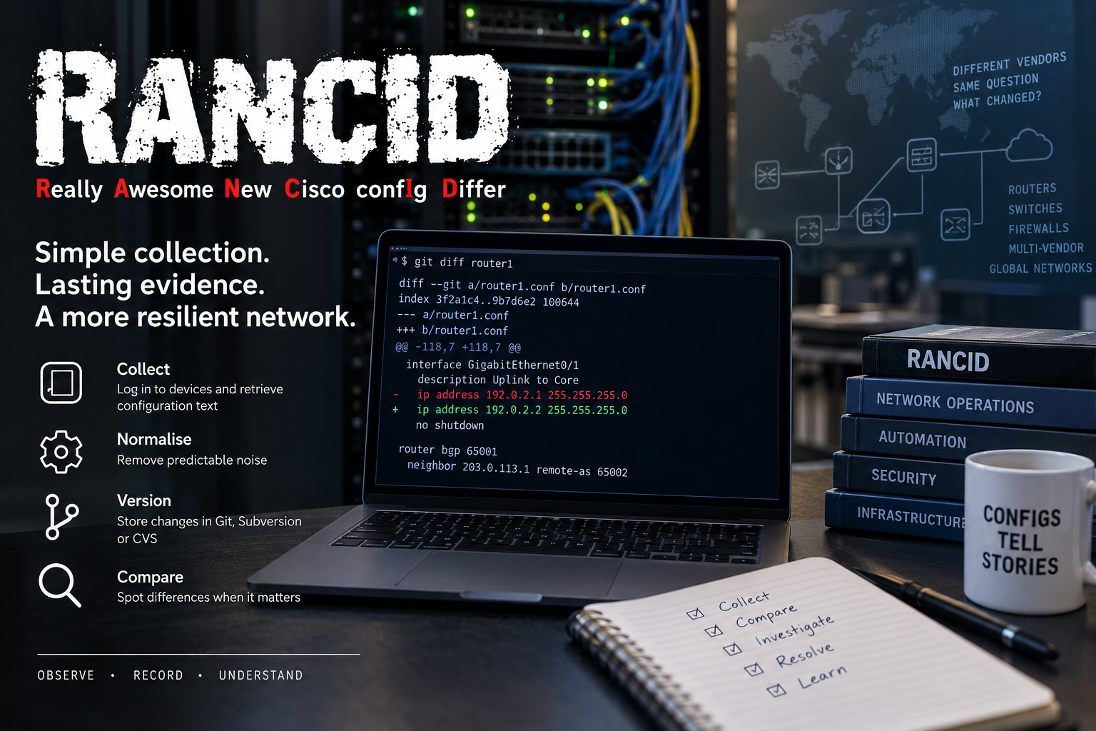 RANCID and the enduring value of a one-line network diff