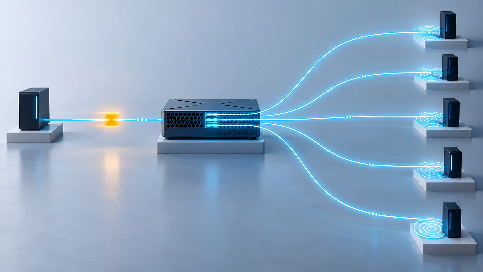 Ouvrir la fiche Une trame balisée, plusieurs latences multicast