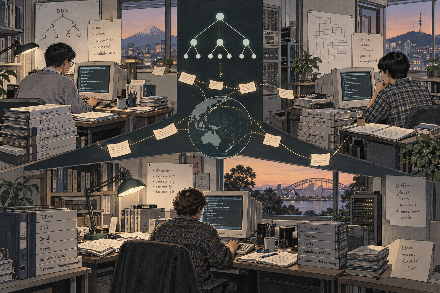 Open One Registry, Three Desks: APNIC’s Distributed Operations, 1993–94 record