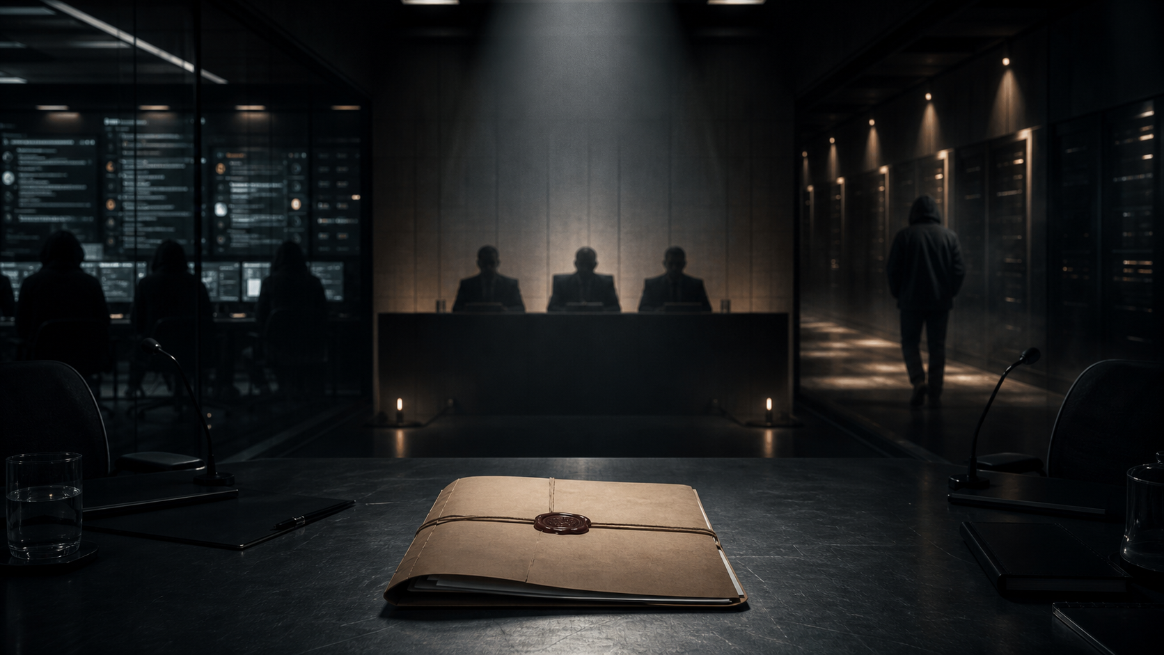UK online-safety enforcement desk reviewing 4chan compliance evidence, age assurance and risk-assessment controls without logos or readable text.