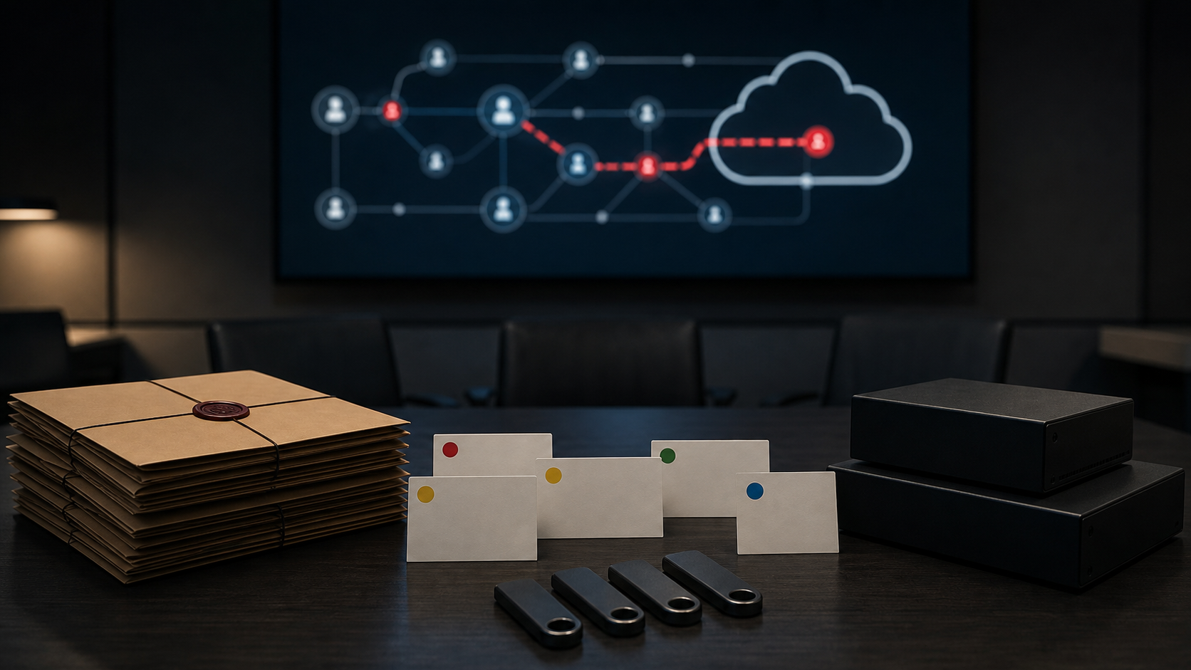 Photorealistic editorial risk and accountability image for Ubiquiti made insider extortion a cloud-device disclosure test