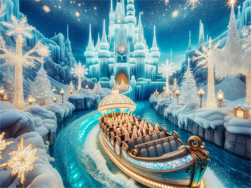 a magical, icy theme park ride