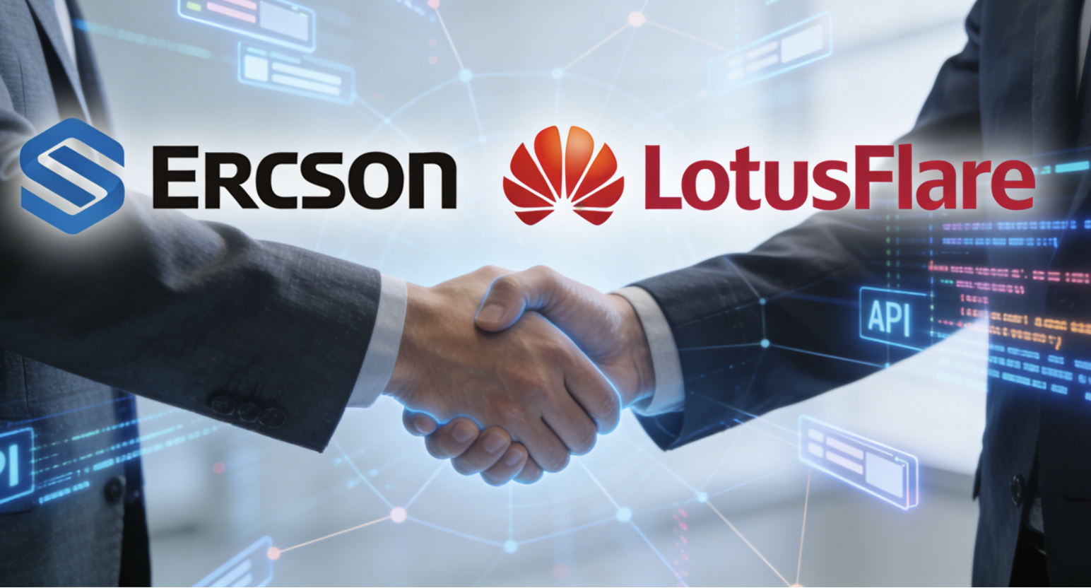 Abstract visualization of Ericsson’s strategic investment in LotusFlare