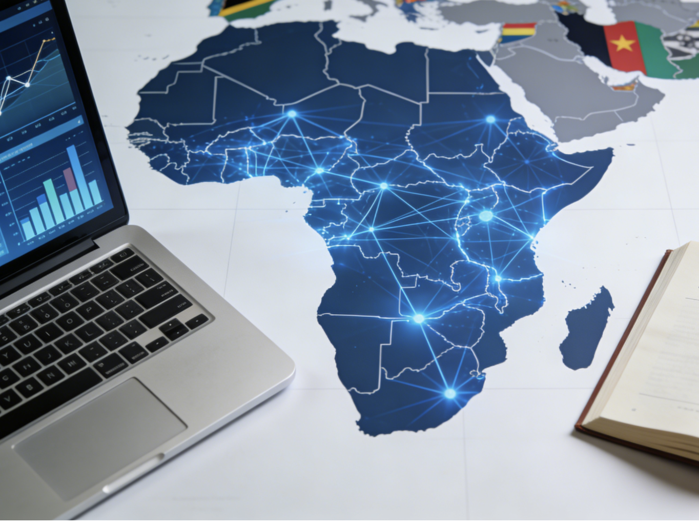 Tech-focused artwork of pan-African internet governance discourse