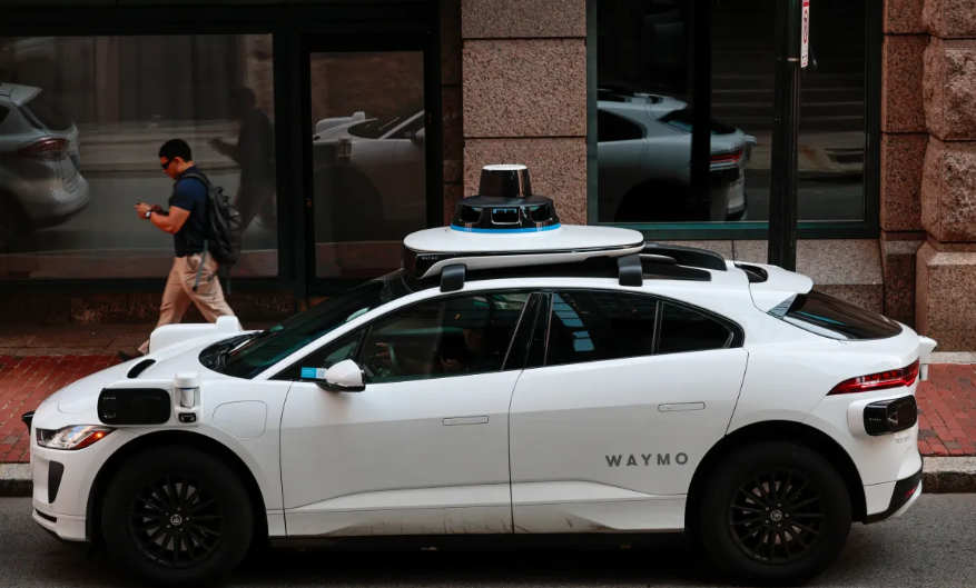 A-Waymo-autonomous-vehicle-navigating-city-streets