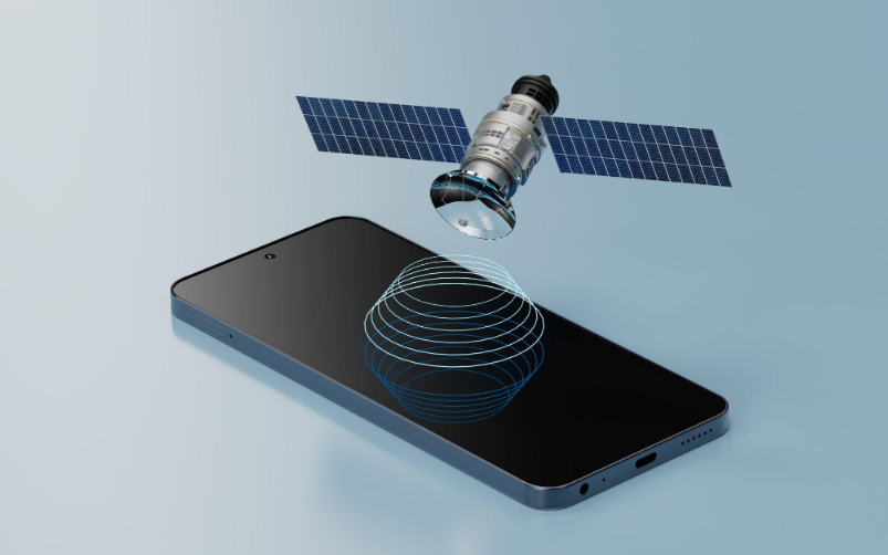 Smartphone-connects-to-Earth-orbit-satellite-over-rural-UK-landscape