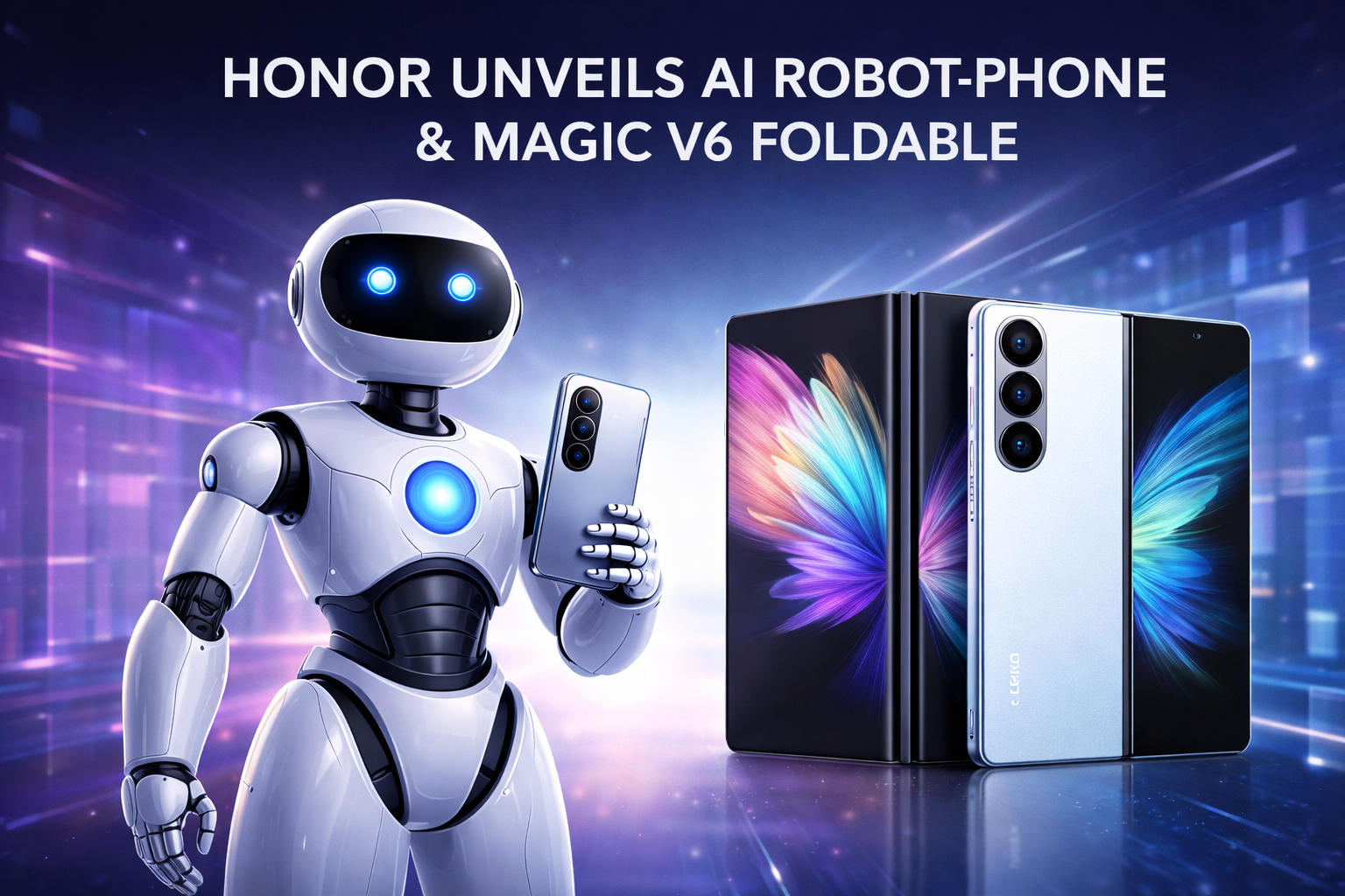 Honor-unveils-its-AI robot-phone-and-Magic-V6-foldable