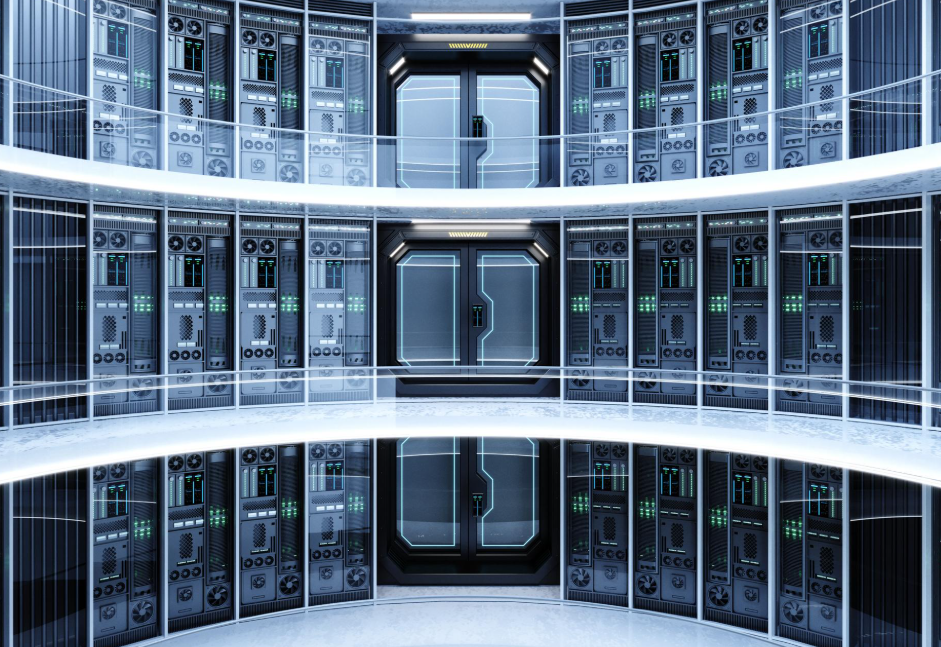 Inside-a-cloud-computing-data-centre-with-server-racks-lined-up