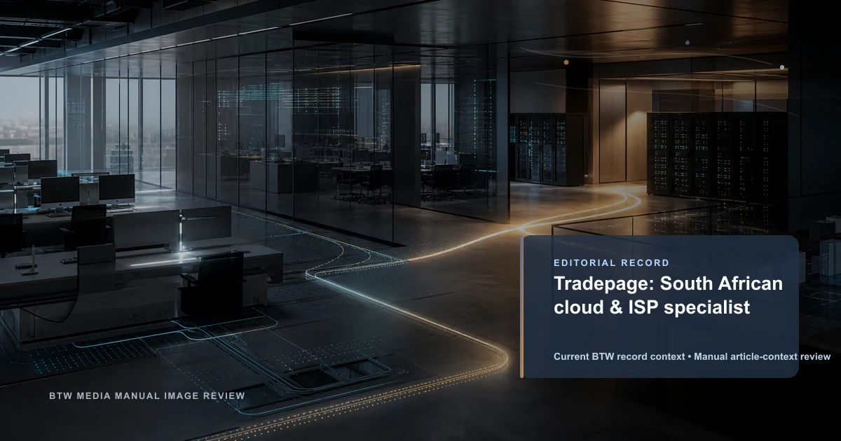 Tradepage: South African cloud & ISP specialist reviewed editorial briefing visual