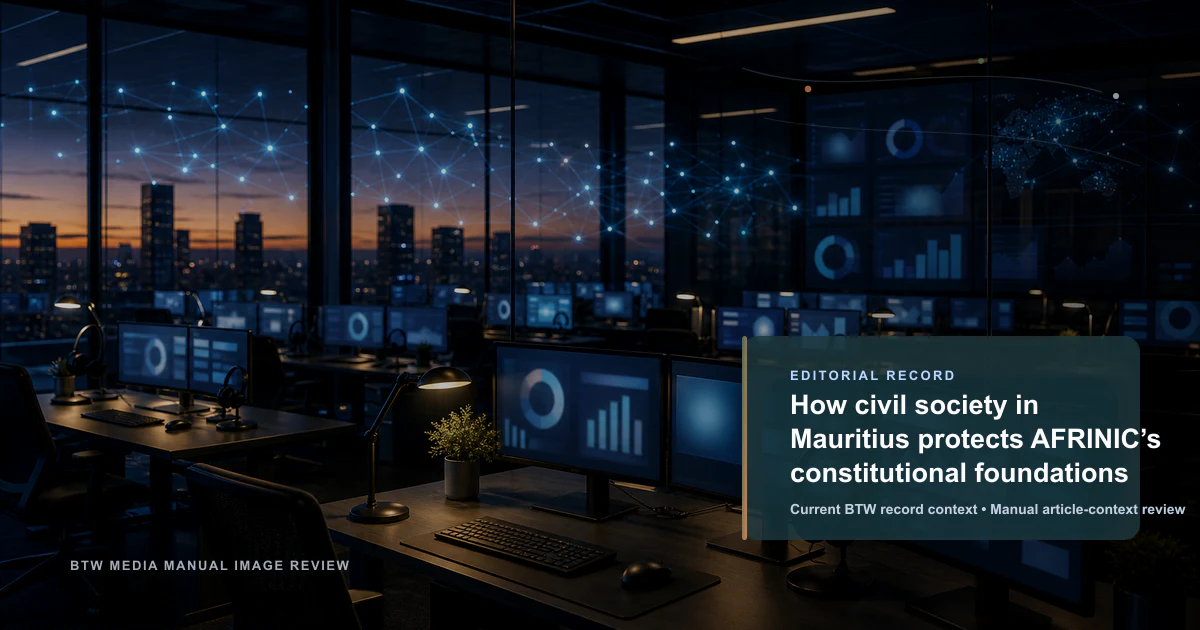 How civil society in Mauritius protects AFRINIC’s constitutional foundations reviewed editorial briefing visual