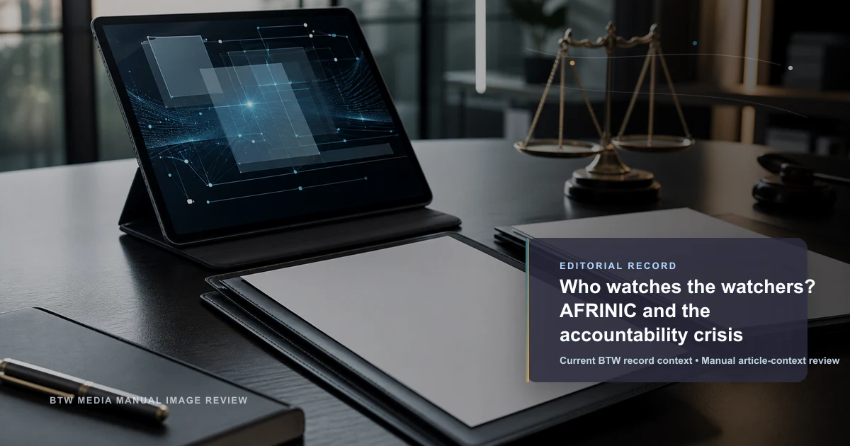 Who watches the watchers? AFRINIC and the accountability crisis reviewed editorial briefing visual