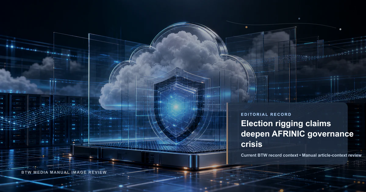Election rigging claims deepen AFRINIC governance crisis reviewed editorial briefing visual
