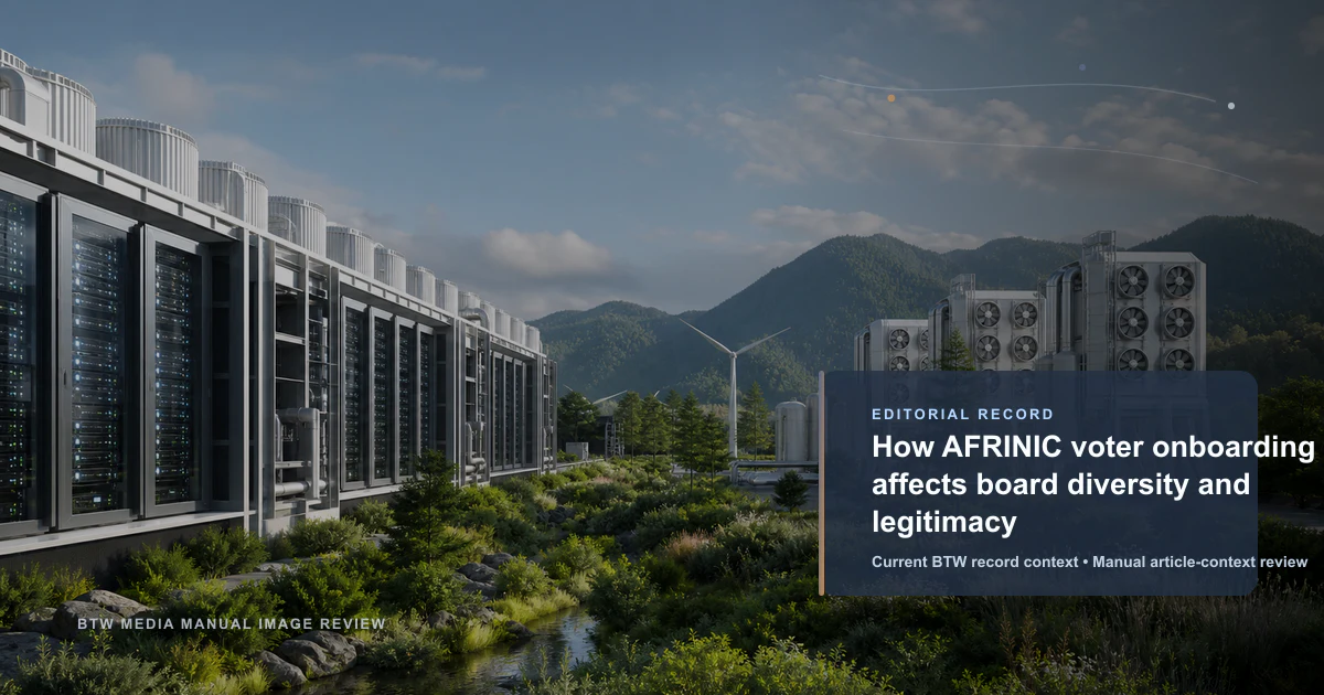 How AFRINIC voter onboarding affects board diversity and legitimacy reviewed editorial briefing visual