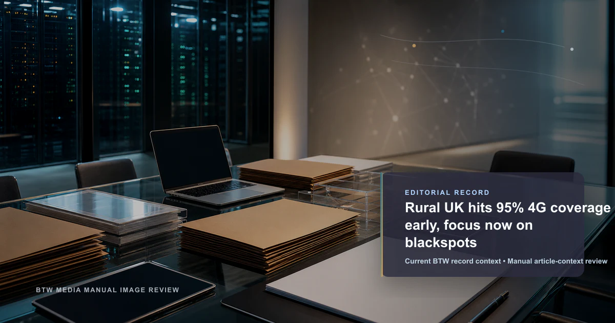 Rural UK hits 95% 4G coverage early, focus now on blackspots reviewed editorial briefing visual