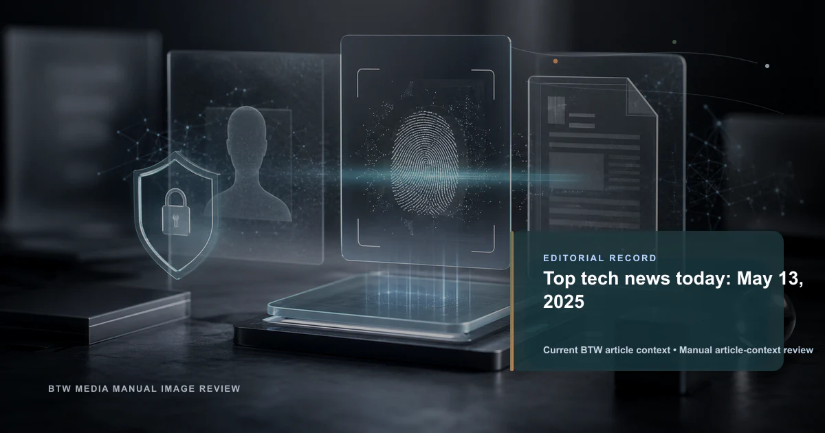 Top tech news today: May 13, 2025 reviewed editorial briefing visual