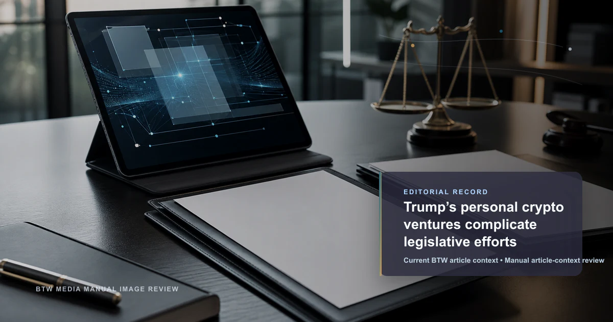 Trump’s personal crypto ventures complicate legislative efforts reviewed editorial briefing visual