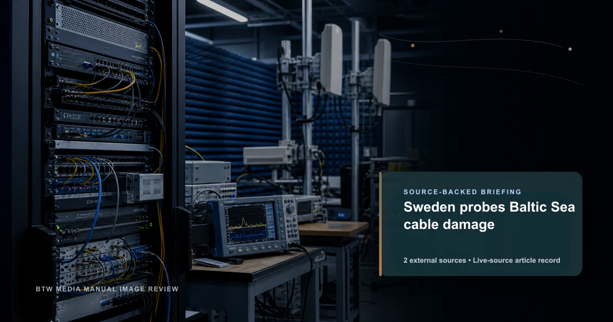 Sweden probes Baltic Sea cable damage source-backed briefing visual
