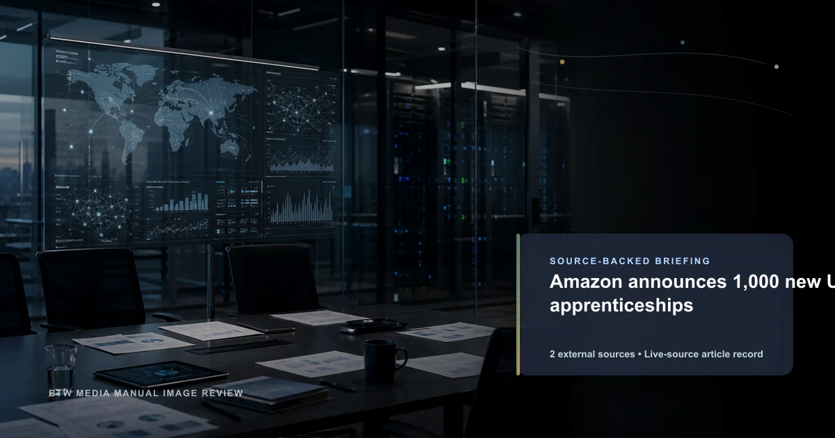 Amazon announces 1,000 new UK apprenticeships source-backed briefing visual