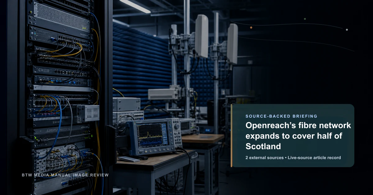 Openreach’s fibre network expands to cover half of Scotland source-backed briefing visual