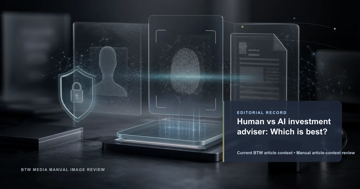 Human vs AI investment adviser: Which is best? reviewed editorial briefing visual