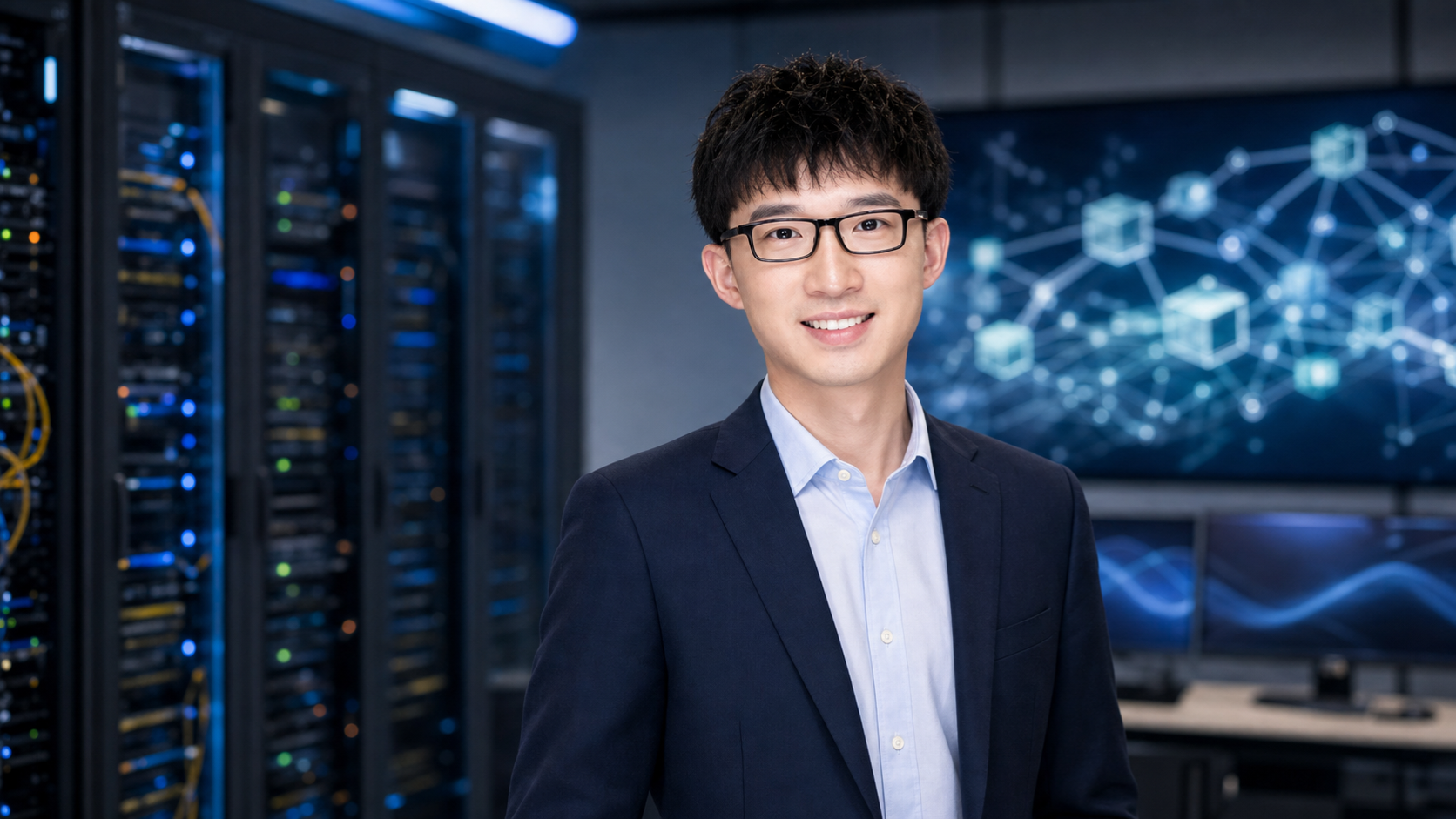 AI-generated editorial portrait of Wang Zhilong based on a public profile photo