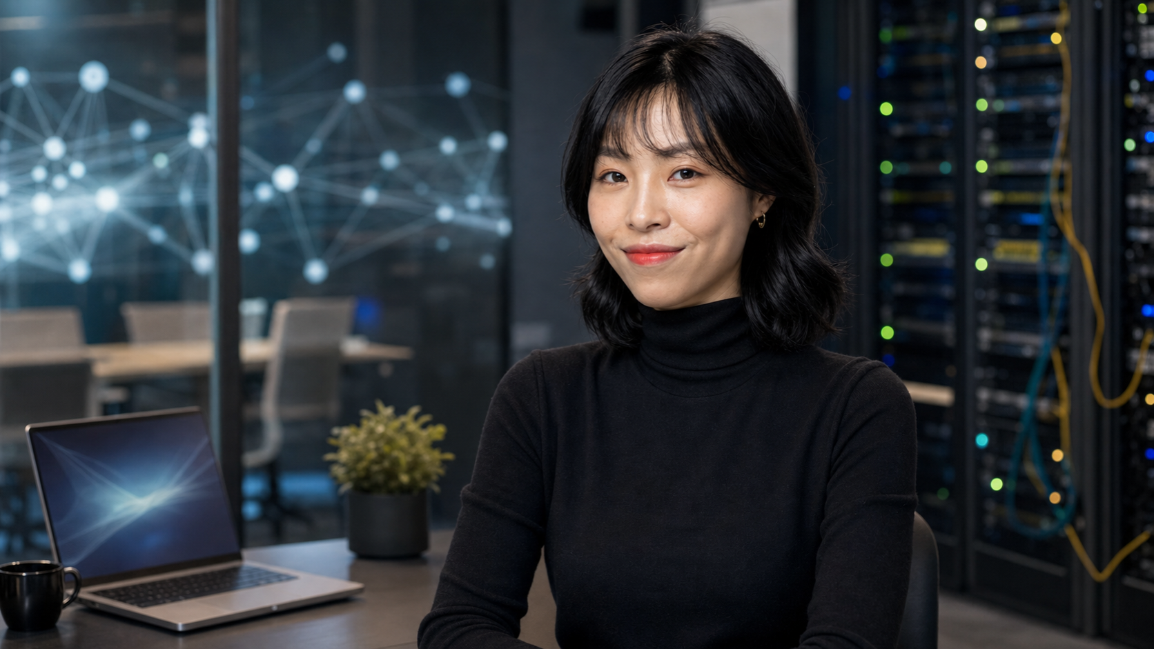 AI-generated editorial portrait of Trista Pan based on a public profile photo