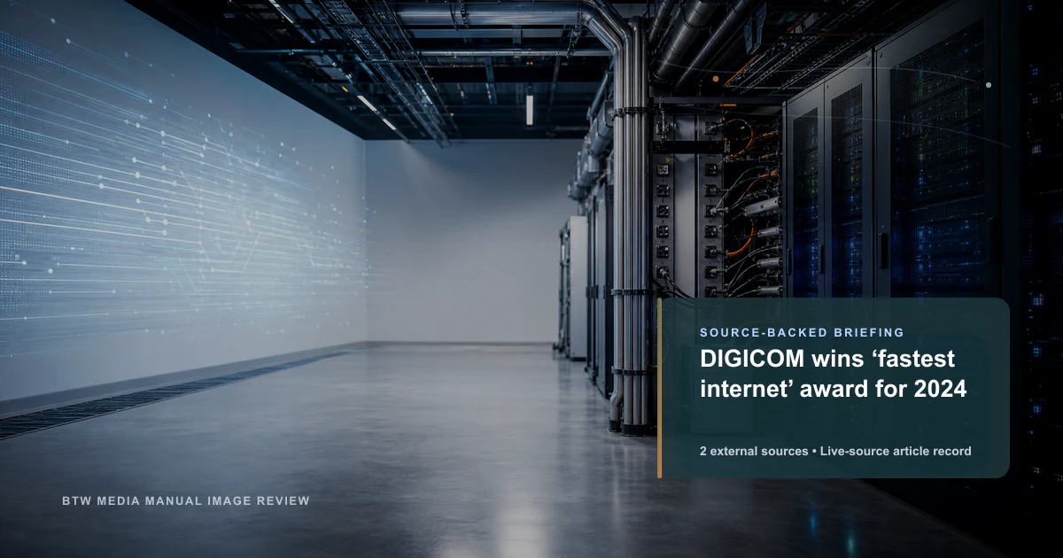 DIGICOM wins ‘fastest internet’ award for 2024 source-backed briefing visual