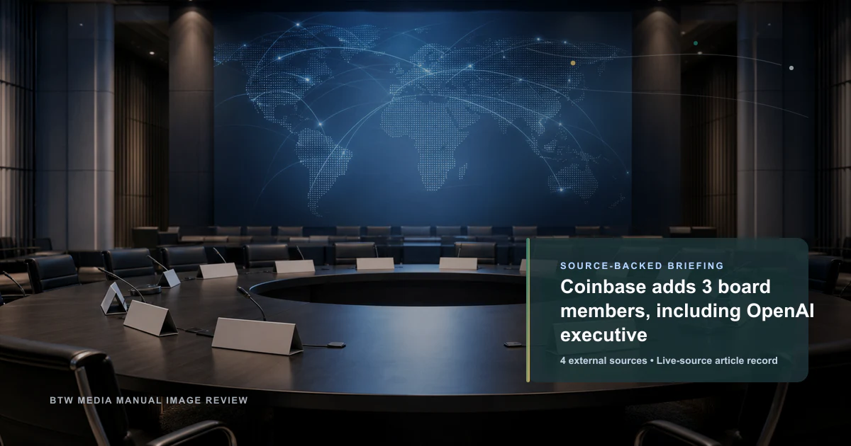 Coinbase 新增三名董事会成员，其中包括 OpenAI 高管