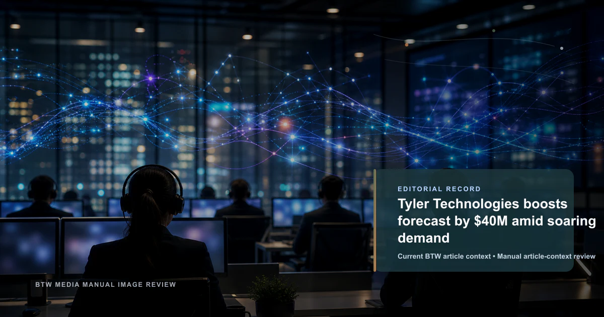 Tyler Technologies 因需求飙升将全年营收预测上调 4000 万美元