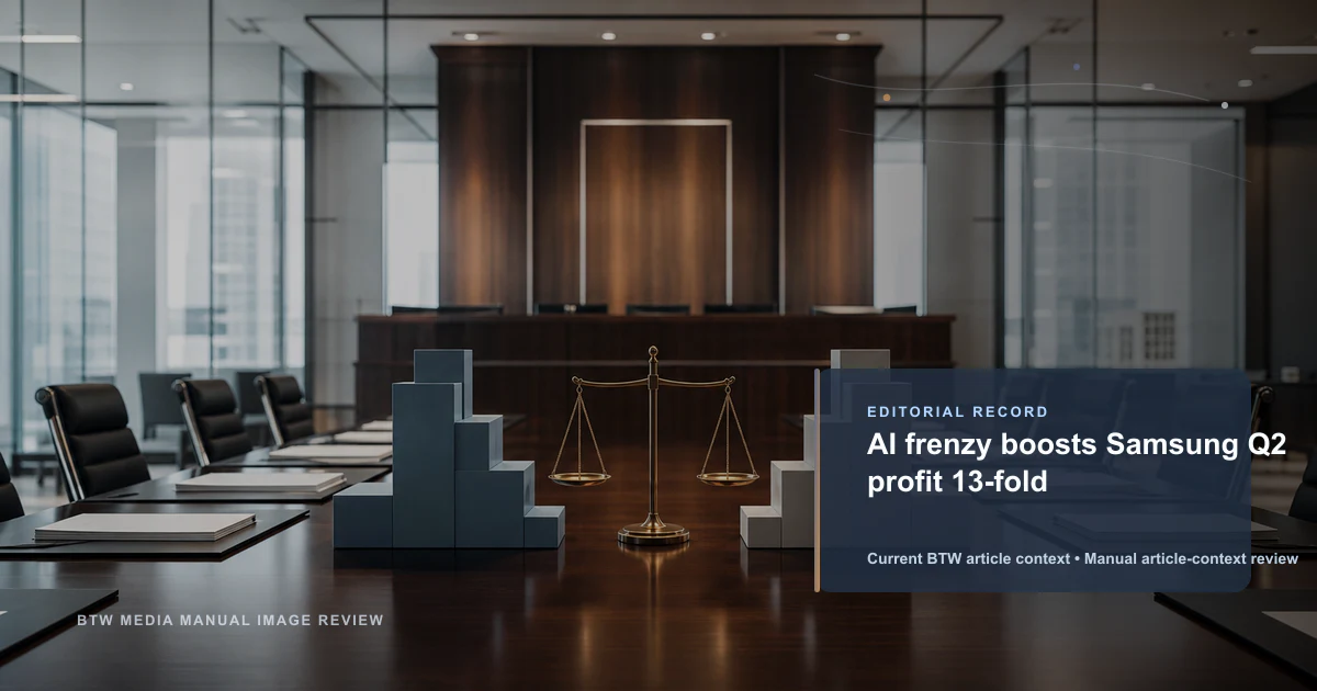 AI frenzy boosts Samsung Q2 profit 13-fold reviewed editorial briefing visual