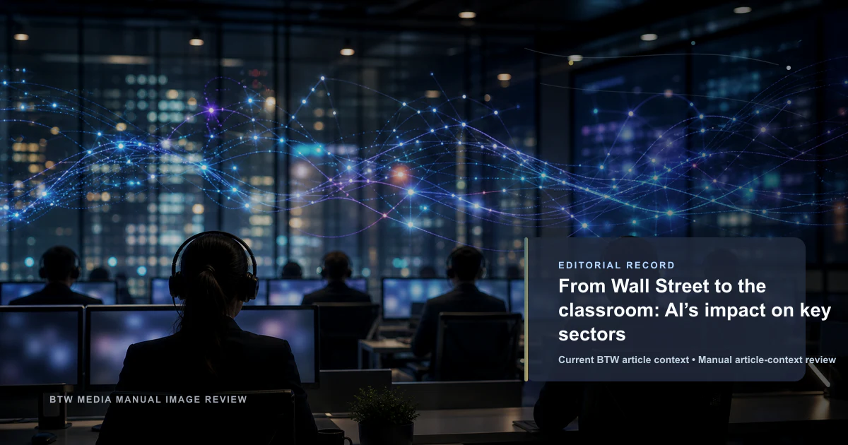 From Wall Street to the classroom: AI’s impact on key sectors reviewed editorial briefing visual