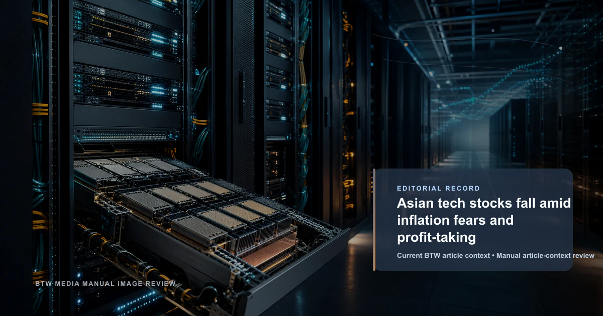 Asian tech stocks fall amid inflation fears and profit-taking reviewed editorial briefing visual
