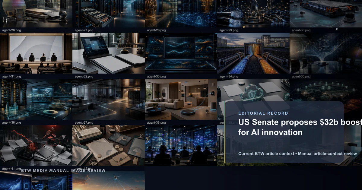 US Senate proposes $32b boost for AI innovation reviewed editorial briefing visual